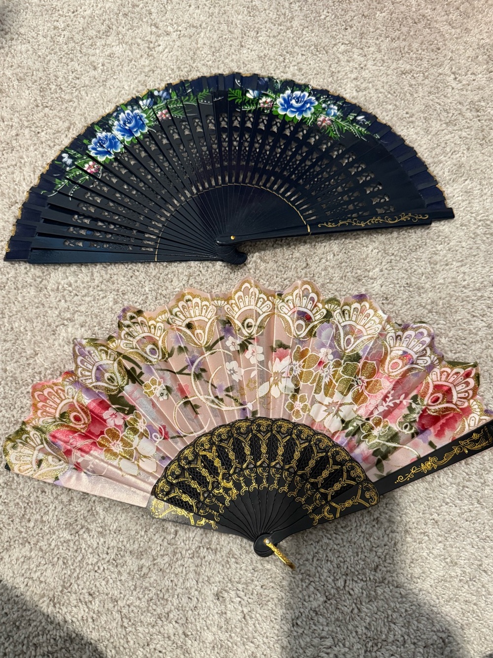 Decorative Handheld Folding Fans - Floral Design